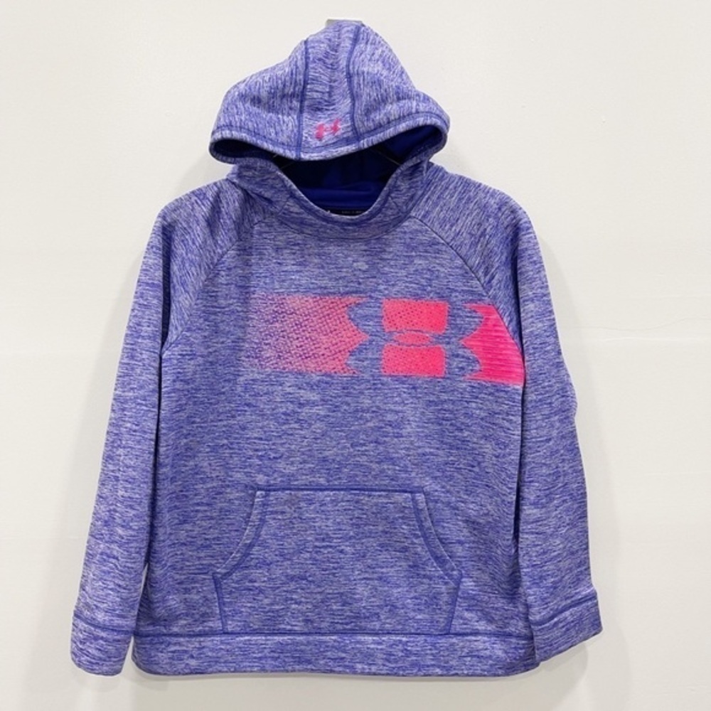Under Armour Girls Fleece Lined Highlight Hoodie Jumbo Logo Sweatshirt XL Purple